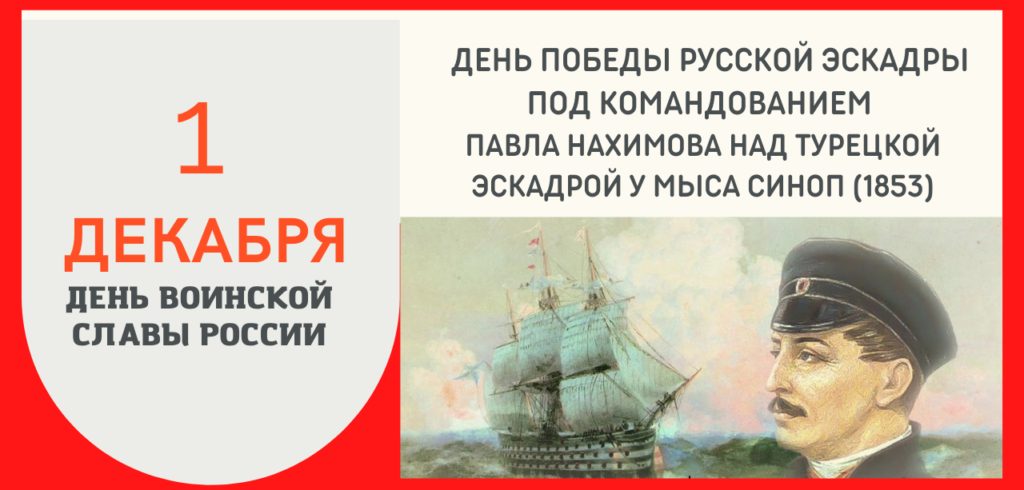 1 Декабря день Победы русской эскадры под командованием п.с.Нахимова. Нахимов 1853 Синопское сражение. Победа у мыса Синоп 1 декабря 1853 года.